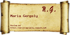 Maria Gergely névjegykártya